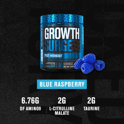 Jacked Factory Growth Surge Creatine Post Workout w/L-Carnitine - Daily Muscle Builder & Recovery Supplement with Creatine Monohydrate, Betaine, L-Carnitine L-Tartrate - 30 Servings, Blue Raspberry