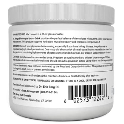 Dr. Berg's Electrolyte Sports Drink - Sugar Free Electrolyte Powder - No Maltodextrin - Hydration Powder - Raspberry Lemon Flavor 50 Servings