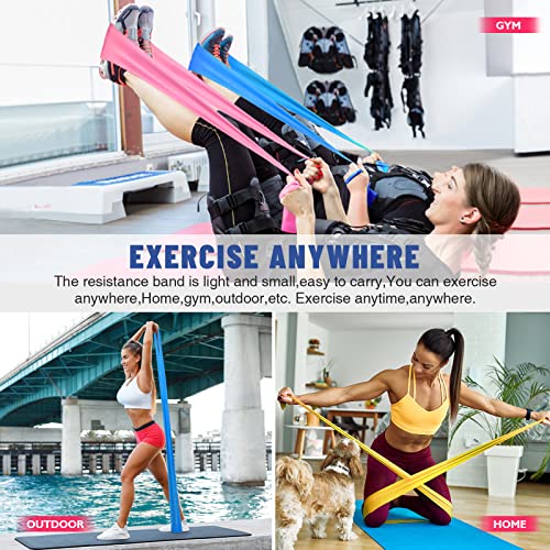 Exercise Resistance Bands, Physical Therapy Bands, Strength Training, Yoga, Pilates, Stretching, Non-Latex Elastic Band with Different Strengths,Workout Bands for Home