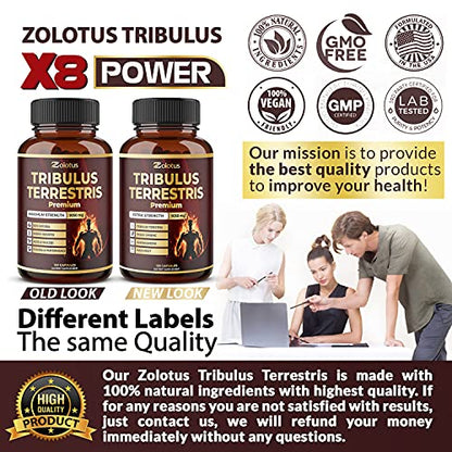 Tribulus Terrestris, 9050mg Per Capsule, 5 Months Supply with Ashwagndha, Panax Ginseng, Saw Palmetto, Maca, Shilajit. Energy, Stamina & Performance Supplement for Men & Women