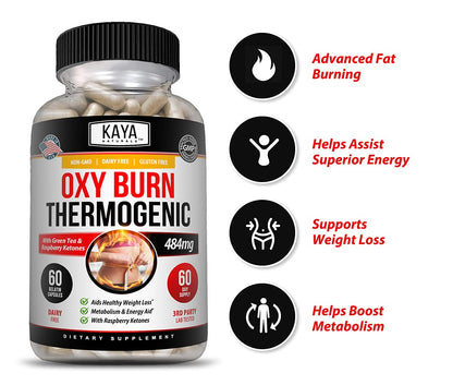 Kaya Naturals Oxy Burn - Weight Loss Pills for Women & Men - Appetite Suppressant Supplement - Supreme Fat Burner - Powerful Thermogenic Diet Pills - Natural Energy Boost - 60 Count