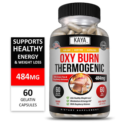 Kaya Naturals Oxy Burn - Weight Loss Pills for Women & Men - Appetite Suppressant Supplement - Supreme Fat Burner - Powerful Thermogenic Diet Pills - Natural Energy Boost - 60 Count