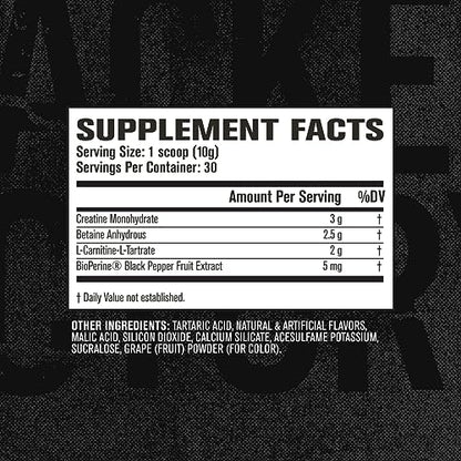 Jacked Factory Growth Surge Creatine Post Workout w/L-Carnitine - Daily Muscle Builder & Recovery Supplement with Creatine Monohydrate, Betaine, L-Carnitine L-Tartrate - 30 Servings, Grape