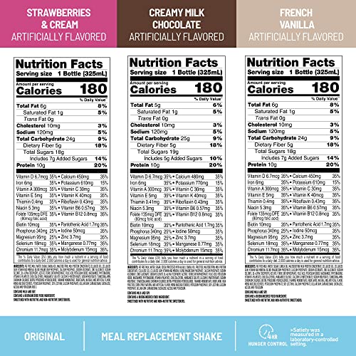 SlimFast Meal Replacement Shake, Original RTD, 10g of Ready to Drink Protein, Fan Favorites Variety Pack, 11 Fl. Oz Bottle, 12 Count (Packaging May Vary)