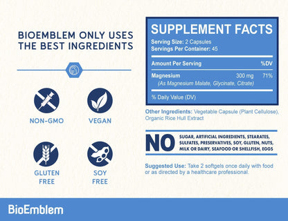 BioEmblem Triple Magnesium Complex and BioEmblem Turmeric Curcumin Supplement with BioPerine