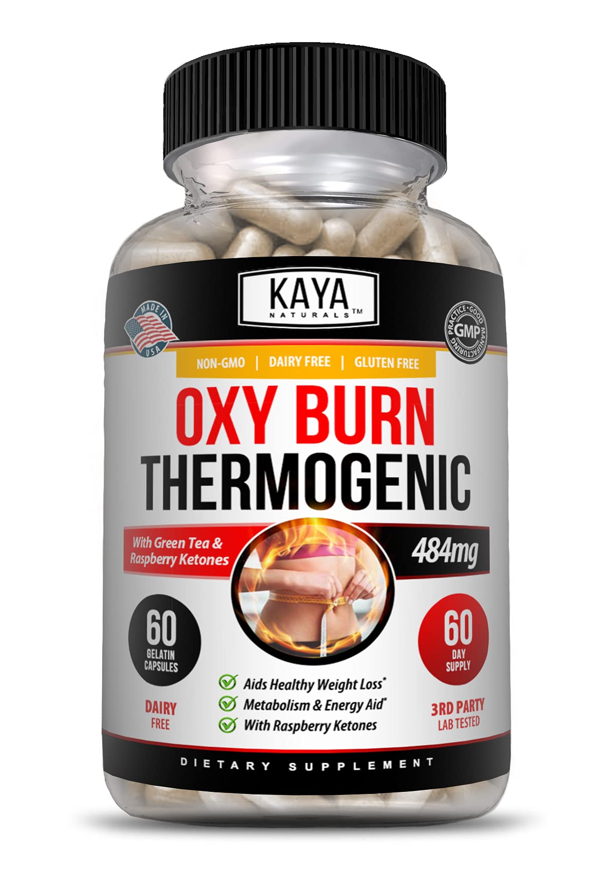 Kaya Naturals Oxy Burn - Weight Loss Pills for Women & Men - Appetite Suppressant Supplement - Supreme Fat Burner - Powerful Thermogenic Diet Pills - Natural Energy Boost - 60 Count