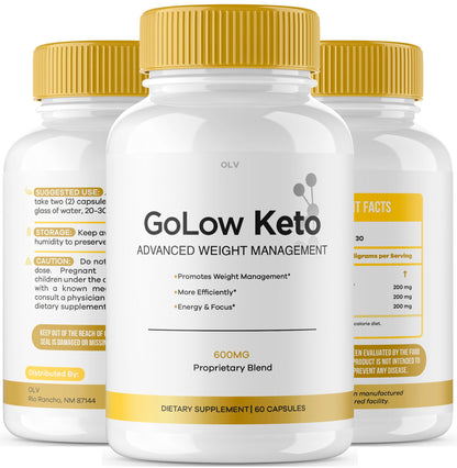 OLV (5 Pack) GoLow Weight Loss Pills, Go Low Weight Loss Pills Release As seen on TV, Golow Weight Release Golo Weight Loss 30 Days Supply, Go Low Keto for Weight Management Capsules, (300 Capsules)