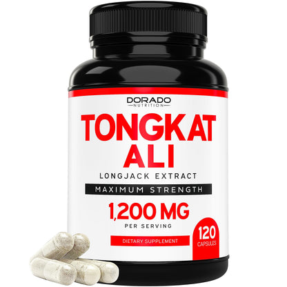 Tongkat Ali For Men (Longjack) Eurycoma Longifolia Extract, 1200mg per Serving, (120 Capsules) - Indonesian Ginseng - Strength, Drive, Athletic Performance & Muscle Mass - Gluten Free & Non-GMO