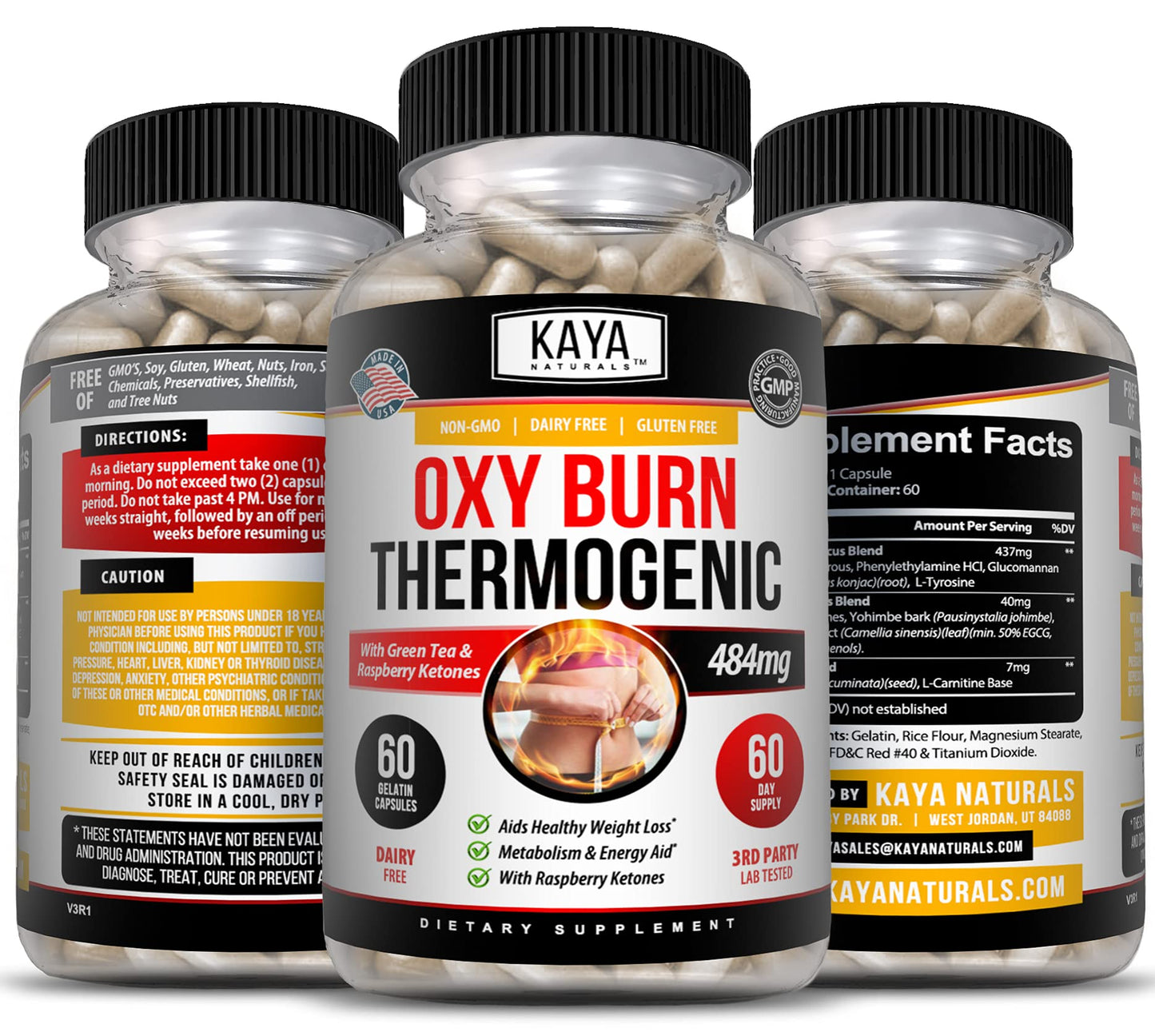 Kaya Naturals Oxy Burn - Weight Loss Pills for Women & Men - Appetite Suppressant Supplement - Supreme Fat Burner - Powerful Thermogenic Diet Pills - Natural Energy Boost - 60 Count